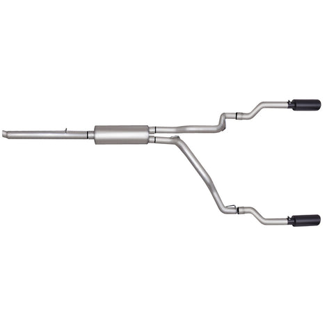 2.5in Cat-Back Dual Split Exhaust w/4in Tip <br> 05-11 Dodge Dakota, Mitsubishi Raider, Ram Dakota