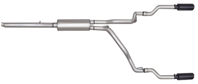 2.5in Cat-Back Dual Split Exhaust w/4in Tip <br> 05-11 Dodge Dakota, Mitsubishi Raider, Ram Dakota