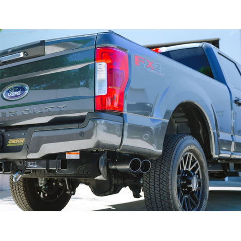 Black Elite Cat-Back Dual Sport Exhaust System <br> 2020-2026 Ford F-250 F-350 Super Duty 7.3L