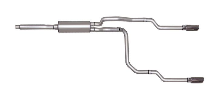 2.5in Cat-Back Dual Split Exhaust w/3.5in Tip <br> 1987-1996 Ford F-150 F-250 4.9L,5.0L,5.8L