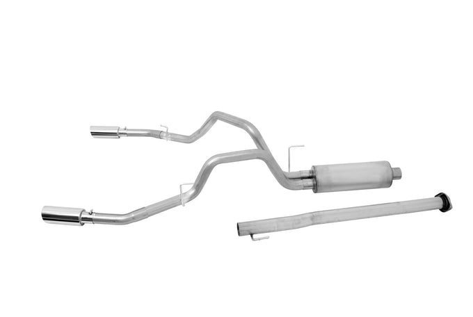3in Cat-Back Dual Split Exhaust w/4in Tip <br> 2015-2023 Ford F-150 2.7L,3.5L,5.0L,3.3L