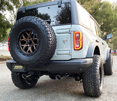 2.5in Cat-Back Dual Split Exhaust w/4in Tip <br> 2021-2025 Ford Bronco 2.3L,2.7L