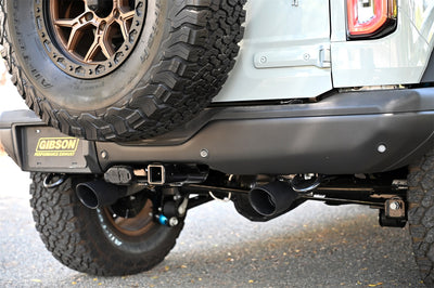 2.5in Cat-Back Dual Split Exhaust w/4in Tip <br> 2021-2025 Ford Bronco 2.3L,2.7L
