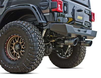2.5in Cat-Back Dual Split Exhaust w/5in Tip <br> 2007-2017 Jeep Wrangler 3.8L,3.6L