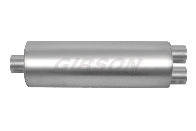 SFT Superflow Center/Dual Round Muffler, Stainless <br> 7in Round Body 3.00in Centerinlet
