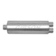 SFT Superflow Offset/Dual Round Muffler, Stainless <br> 8in Round Body 3in Offsetinlet