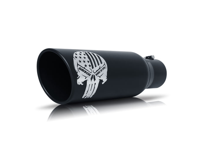 5in Black Ceramic Round Angle Exhaust Tip <br> Inlet 3.50in; Outlet 5in; L 12in