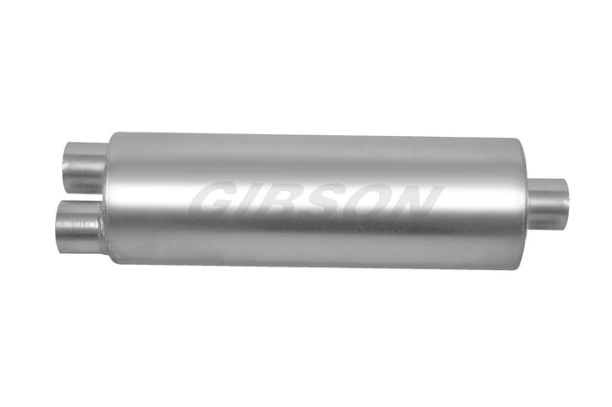 SFT Superflow Dual/Center Round Muffler, Stainless <br> 8in Round Body 3.00in Dualinlet