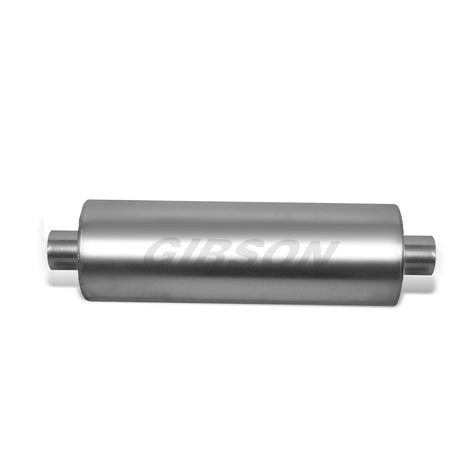 SFT Superflow Center/Center Round Muffler, Stainless <br> 8in Round Body 3.5in Centerinlet