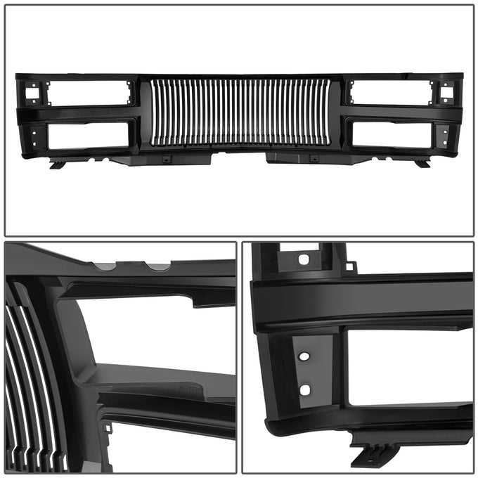 Badgeless Vertical Slat Style Front Grille<br>94-99 Chevy C/K 1500 2500 3500 Blazer, 95-00 Tahoe