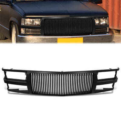 Badgeless Vertical Slat Style Front Grille<br>94-99 Chevy C/K 1500 2500 3500 Blazer, 95-00 Tahoe