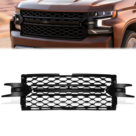 Black Honeycomb Style Mesh Front Grille<br>19-22 Chevy Silverado 1500, 2022 1500 LTD