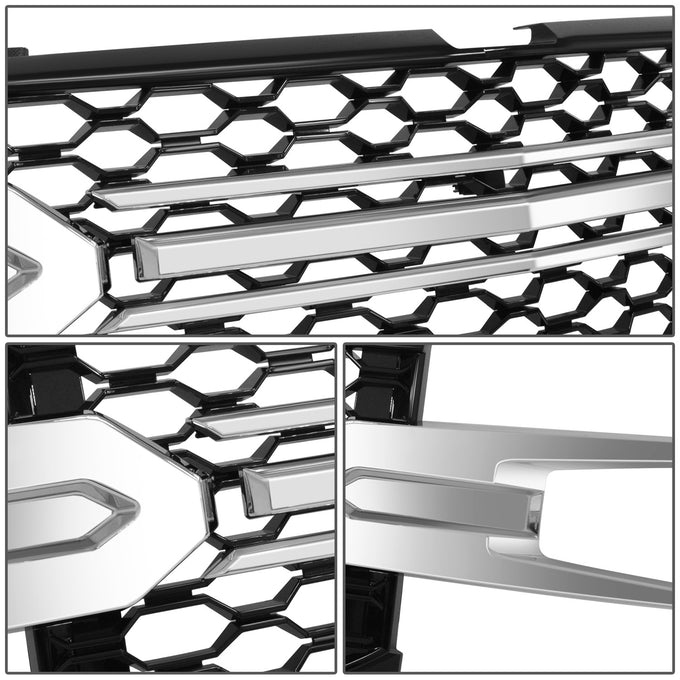 Badgeless Honeycomb Mesh Front Grille<br>19-21 Chevy Silverado 1500, 2022 LTD
