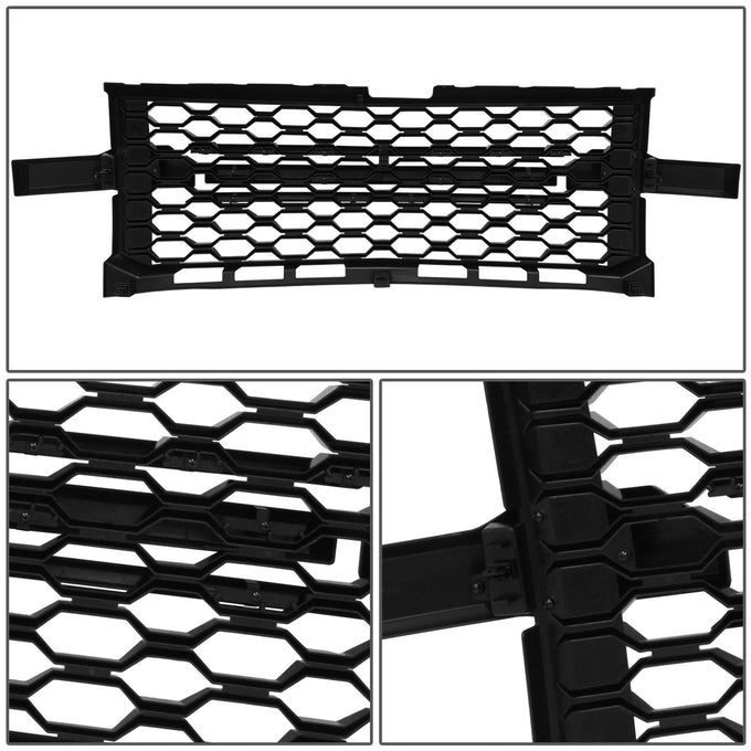Glossy Black Honeycomb Style Mesh Front Grille<br>19-22 Chevy Silverado 1500, 2022 1500 LTD