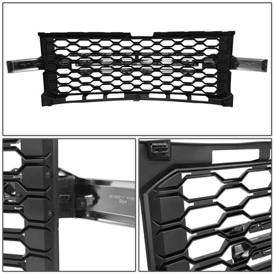 Black/Chrome Honeycomb Style Mesh Front Grille<br>19-22 Chevy Silverado 1500, 2022 1500 LTD