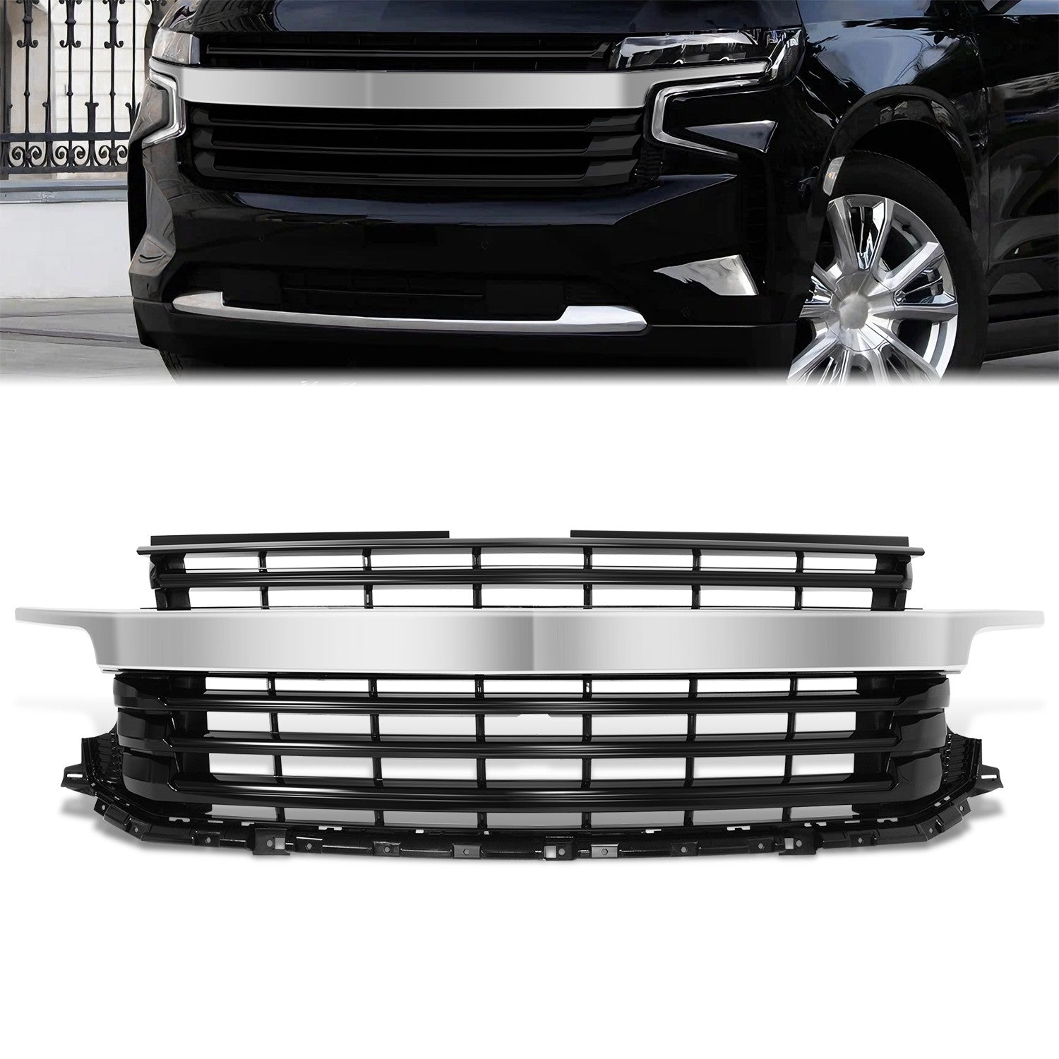 Chrome Bezel Front Grille<br>21-24 Chevy Suburban Tahoe