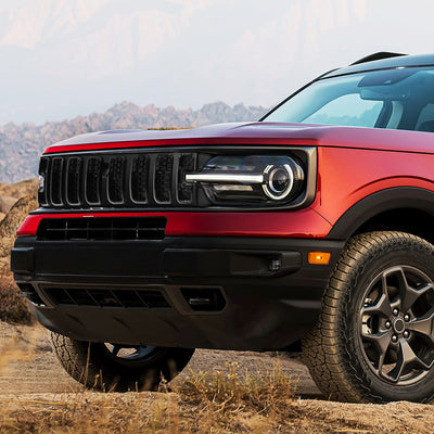 Glossy/Matte Black Honeycomb Style Mesh Front Grille<br>21-25 Ford Bronco Sport