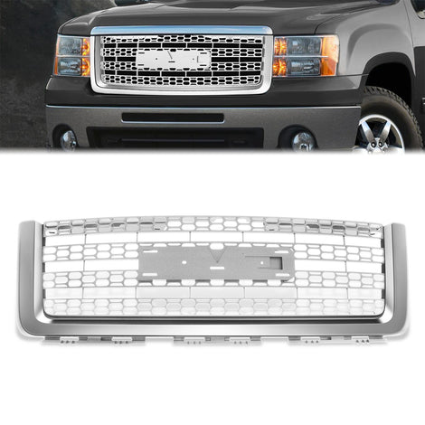 Chrome Denali Style Mesh Front Grille<br>07-13 GMC Sierra 1500