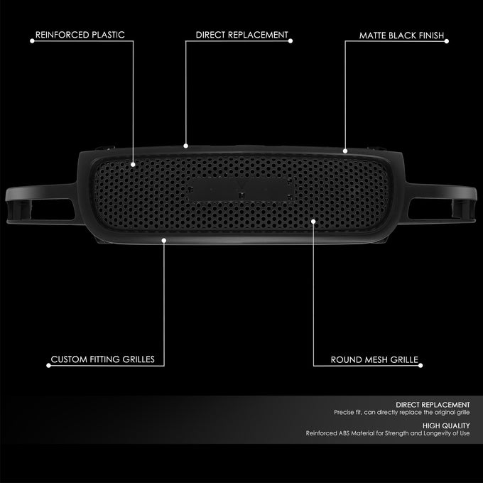 Matte Black Round Mesh Front Grille<br>00-06 GMC Yukon XL 1500 2500, 99-02 Sierra 1500 2500