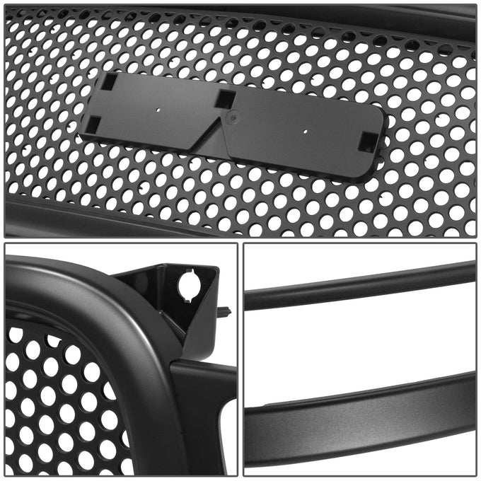 Matte Black Round Mesh Front Grille<br>00-06 GMC Yukon XL 1500 2500, 99-02 Sierra 1500 2500
