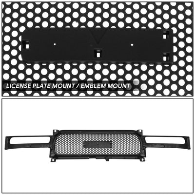Matte Black Round Mesh Front Grille<br>00-06 GMC Yukon XL 1500 2500, 99-02 Sierra 1500 2500