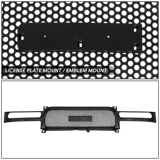 Matte Black Round Mesh Front Grille<br>00-06 GMC Yukon XL 1500 2500, 99-02 Sierra 1500 2500