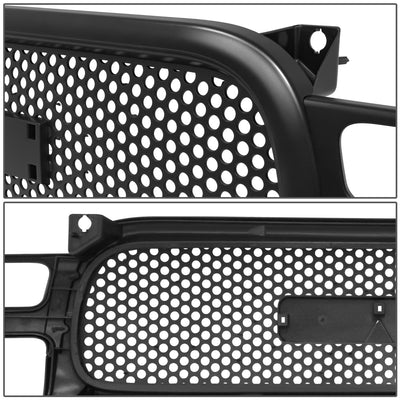 Matte Black Round Mesh Front Grille<br>00-06 GMC Yukon XL 1500 2500, 99-02 Sierra 1500 2500