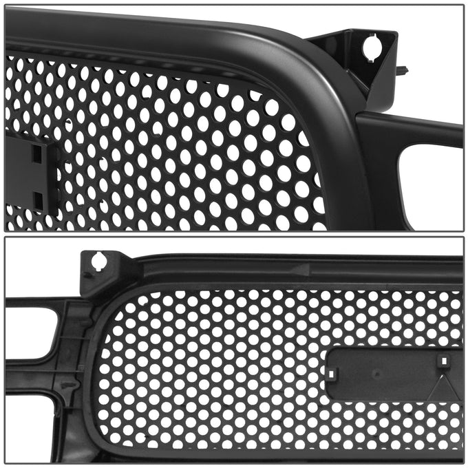 Matte Black Round Mesh Front Grille<br>00-06 GMC Yukon XL 1500 2500, 99-02 Sierra 1500 2500