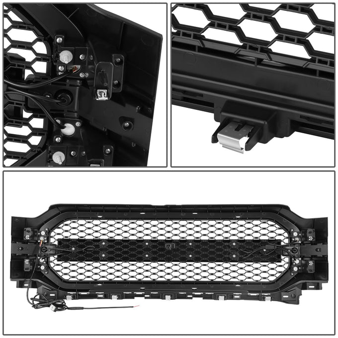 LED DRL Turn Signal Switchback Front Grille <br>21-23 Ford F-150