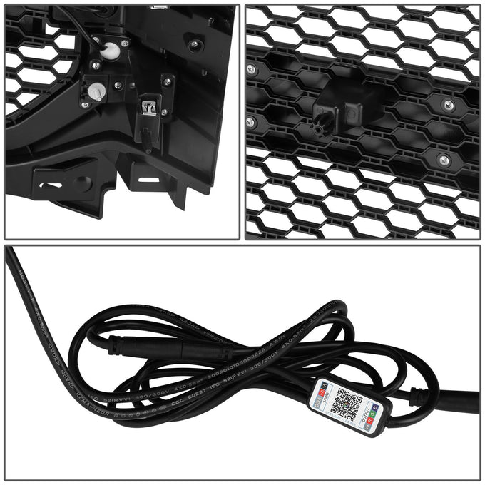 LED DRL Turn Signal Switchback Front Grille <br>21-23 Ford F-150