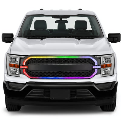 LED DRL Turn Signal Switchback Front Grille <br>21-23 Ford F-150