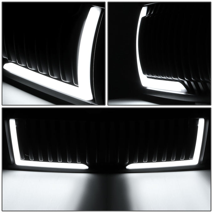 Front Grille Vertical Slat Fence W/LED DRL <br> 99-02 Chevry Silverado / Suburban 1500 2500 LD