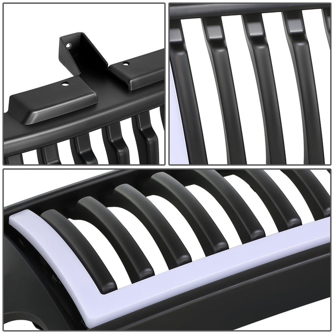 Front Grille Vertical Slat Fence W/LED DRL <br> 99-02 Chevry Silverado / Suburban 1500 2500 LD