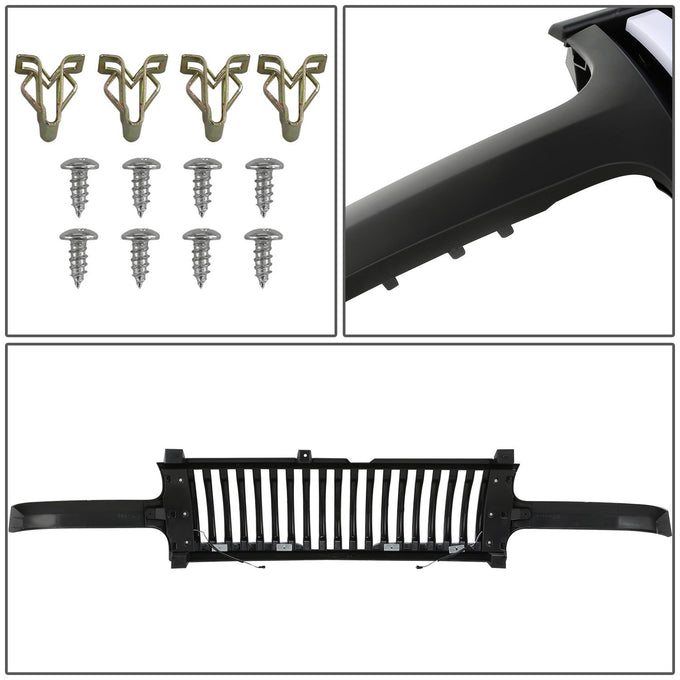 Front Grille Vertical Slat Fence W/LED DRL <br> 99-02 Chevry Silverado / Suburban 1500 2500 LD
