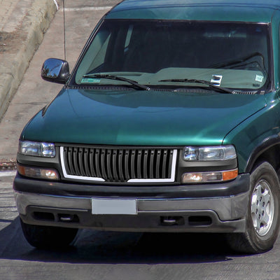 Front Grille Vertical Slat Fence W/LED DRL <br> 99-02 Chevry Silverado / Suburban 1500 2500 LD