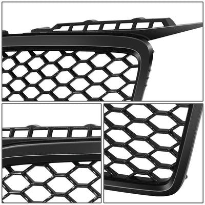 Black RS Style Front Grille w/ License Plate Mount<br>06-08 Audi A3, A3 Quattro