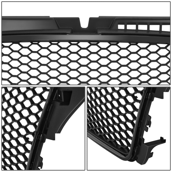 Black RS Style Front Grille w/o Parking Sensor Holes<br>09-13 Audi A3, A3 Quattro