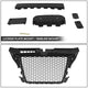 Black RS Style Front Grille w/o Parking Sensor Holes<br>09-13 Audi A3, A3 Quattro