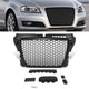 Black RS Style Front Grille w/o Parking Sensor Holes<br>09-13 Audi A3, A3 Quattro