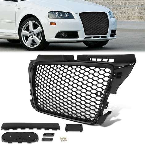 RS4 Style Front Mesh Grille w/ Parking Sensor Holes <br>09-13 Audi A3
