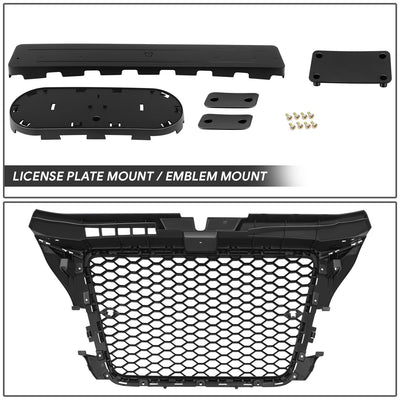RS4 Style Front Mesh Grille w/ Parking Sensor Holes <br>09-13 Audi A3