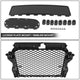 Black RS3 Style Front Grille w/ Sensor Bracket<br>14-16 Audi A3 Quattro S3