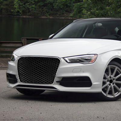 RS3 Front Grille Assembly w/ Parking Sensor Holes <br>14-16 Audi A3 Quattro S3