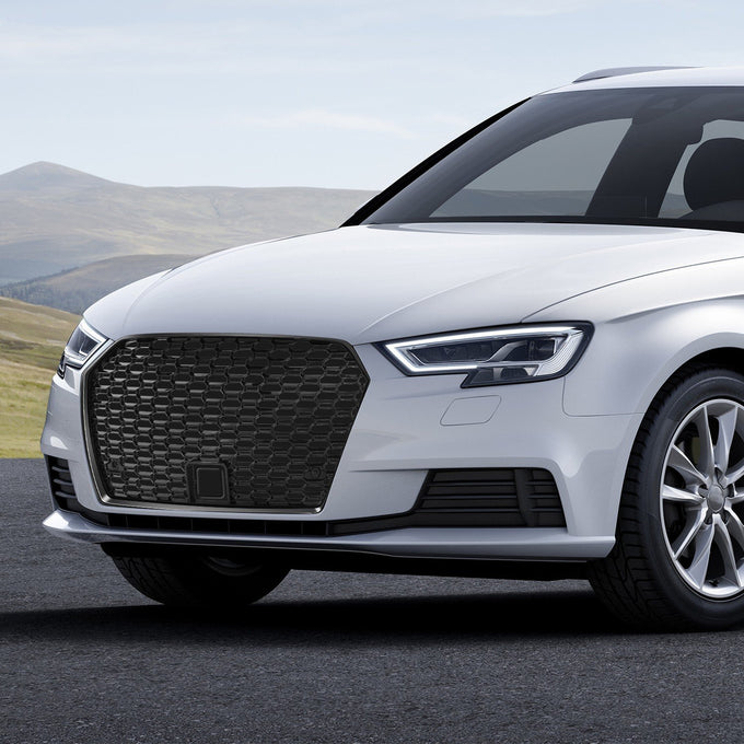 RS3 Style Grille Assembly w/ License Plate Mount <br>17-20 Audi A3 S3