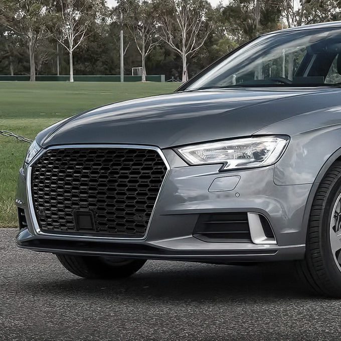 Front Mesh Grille w/ Parking Sensor Holes & Bracket <br>17-20 Audi A3