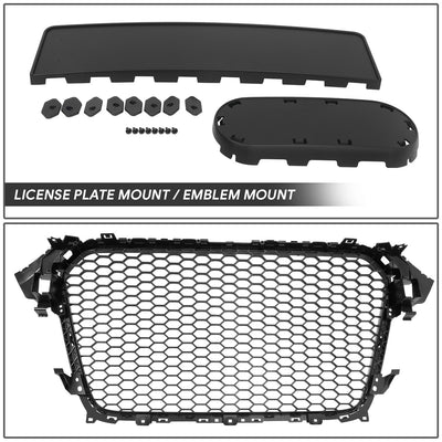 RS4 Honeycomb Mesh Front Grille Assembly w/o Sensor Holes <br>13-16 Audi A4
