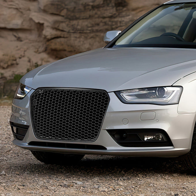 RS4 Honeycomb Mesh Front Grille Assembly w/o Sensor Holes <br>13-16 Audi A4