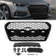 Black RS4 Style Front Grille w/ Camera Bracket<br>17-19 Audi A4 Quattro S4