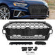 Black RS4 Style Front Grille w/ License Plate Mount<br>20-22 Audi A4 Quattro S4
