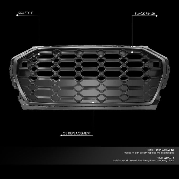 Honeycomb Mesh Front Bumper Grille w/Camera Mount <br>21-23 Audi Q5 SQ5